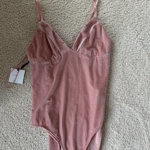 Pink Velvet Bodysuit
